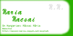 maria macsai business card